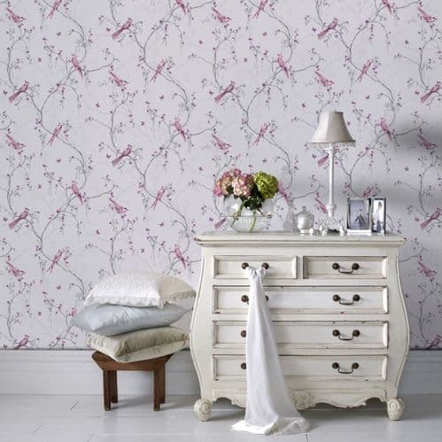 Graham and Brown Songbird Lilac 101842 Wallpaper