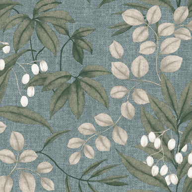Graham & Brown (Superfresco Easy) - Persephone Duck Egg Leaves - 122412 Wallpaper