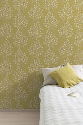 Grandeco Willow Yellow A35801 Wallpaper