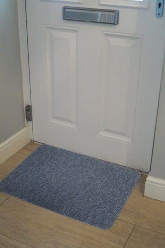 Groundsman Basic Ribbed Indoor Doormat 50 x 80cm - Blue