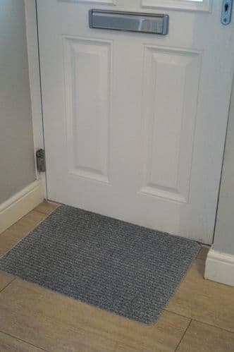 Groundsman Basic Ribbed Indoor Doormat 50 x 80cm - Light Grey