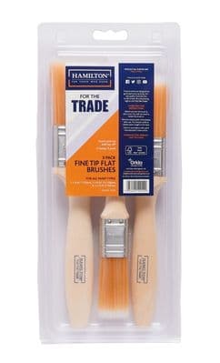 Hamilton For The Trade - Fine Tip Flat Brushes - Pack 3
