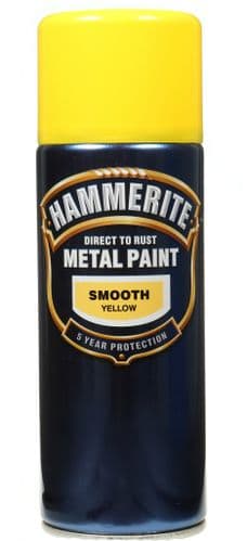 Hammerite Metal Paint 400ml Aerosol - Smooth Yellow