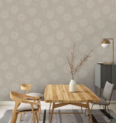 Holden Decor Allora Dandelion Taupe 36004 Wallpaper