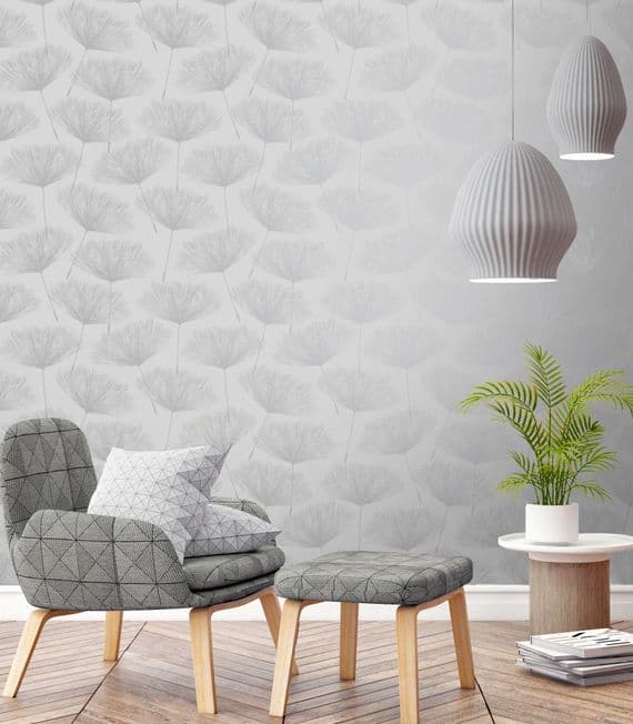 Holden Decor Glistening Fleur Grey/Silver 12920 Wallpaper