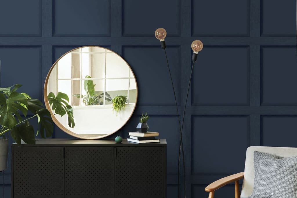 Holden Decor Modern Wood Panel Navy Blue 12980 Wallpaper