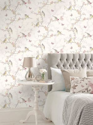 Holden Decor Phoebe White Birds 98080 Wallpaper