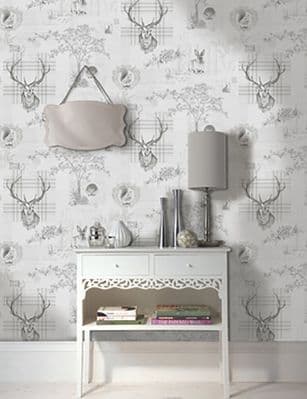 Holden Decor Richmond Grey Stag 98013 Wallpaper