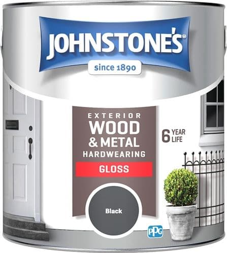 Johnstone's Exterior Hardwearing Gloss 2.5L - Black