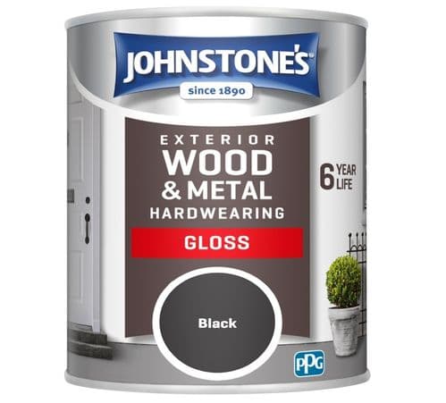 Johnstone's Exterior Hardwearing Gloss 750ml - Black