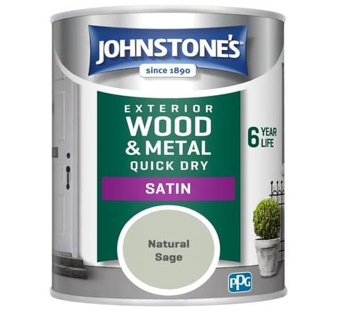 Johnstone's Exterior Quick Dry Satin 750ml - Natural Sage