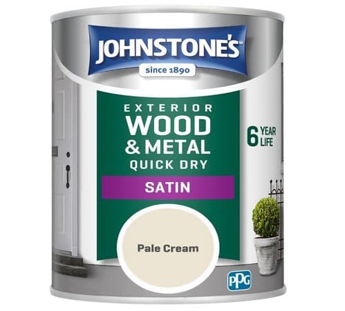 Johnstone's Exterior Quick Dry Satin 750ml - Pale Cream