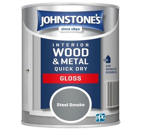 Johnstone's Quick Dry Gloss - 750ml Steel Smoke