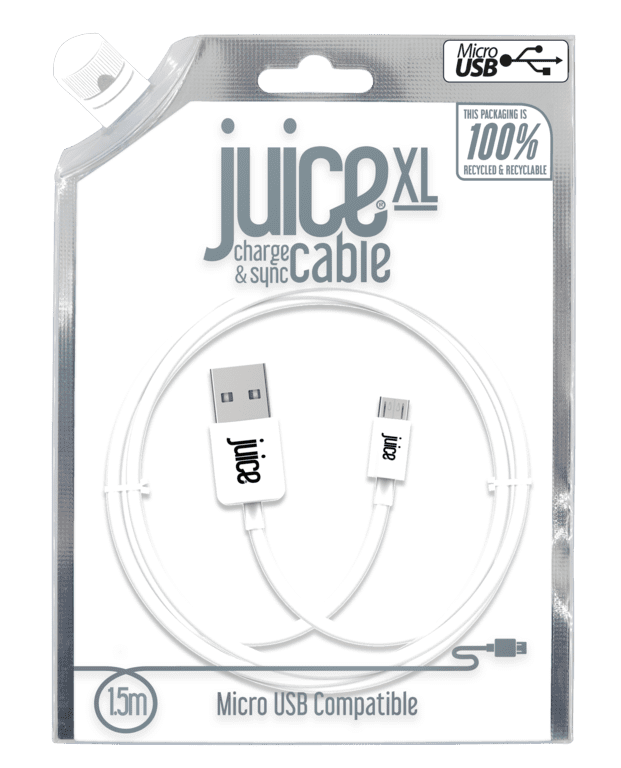 Juice 1 5m Round Micro USB Cable White