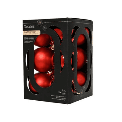 Kaemingk Baubles Polystyrene - Christmas Red - Pack 12