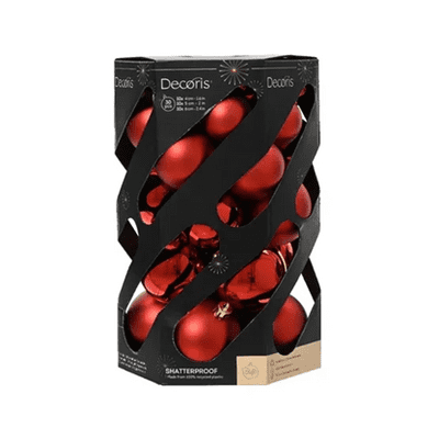 Kaemingk Baubles Polystyrene - Christmas Red - Pack 30