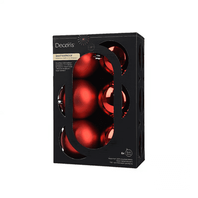 Kaemingk Baubles Polystyrene - Christmas Red - Pack 6