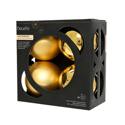 Kaemingk Baubles Polystyrene - Gold - Pack 4
