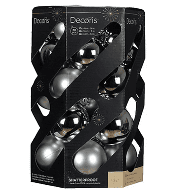 Kaemingk Baubles Polystyrene - Silver - Pack 30