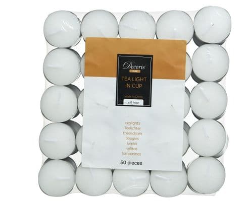 Kaemingk White Wax Tealight - Pack 50