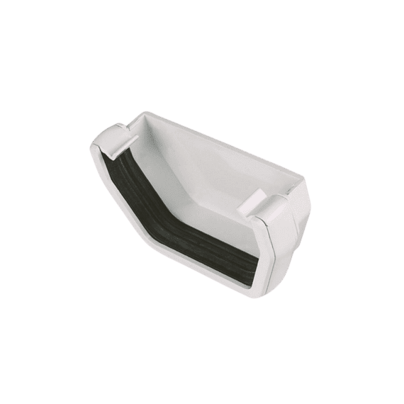 Kayflow - Rainwater Square External Stop End White - 112mm