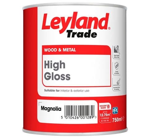 Leyland Trade High Gloss Magnolia - 750ml