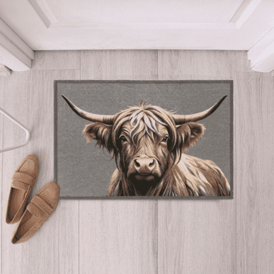 Likewise - Brown Highland Cow Wash Mat (75x50)