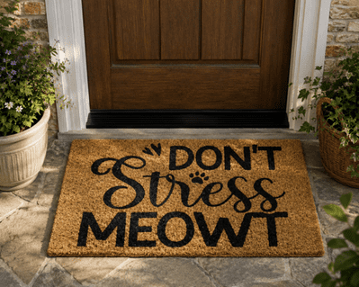 Likewise - 'Don't Stress Meowt' Coir Mat (40x70)