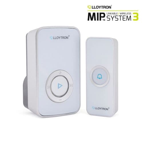 Lloytron 32 Melody Plugin Premium Door Chime Kit - 200m White