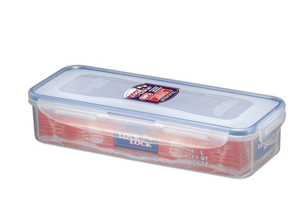 Locknlock Rectangular Bacon Food Storage Fridge Box with Freshness Tray ...