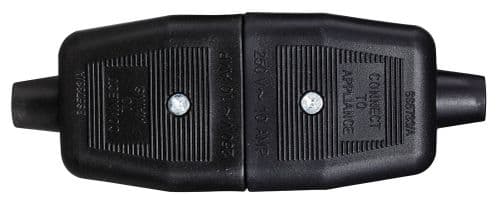 Masterplug 10 Amp 3 Pin Heavy Duty N/Rev Connector - Black