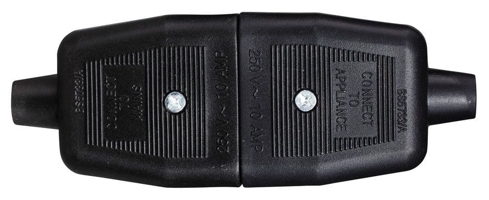 Masterplug 10 Amp 3 Pin Heavy Duty N/Rev Connector - Black