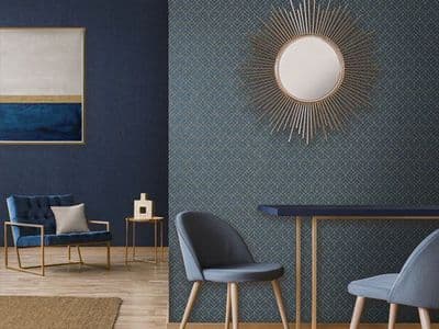 Miltons Manhattan Blue Geometric MAN 009 Wallpaper