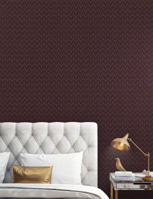 Miltons Manhattan Oxblood Geometric MAN 006 Wallpaper