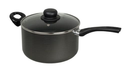 Mtk Housewares Sauce Pan & Glass Lid Non Stick - 22cm