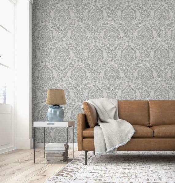 Muriva Darcy James Eleanor Damask Grey 173511