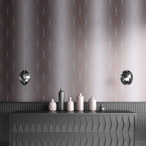Muriva Kayla Luxury Geometric Blush & Silver 703012 Wallpaper