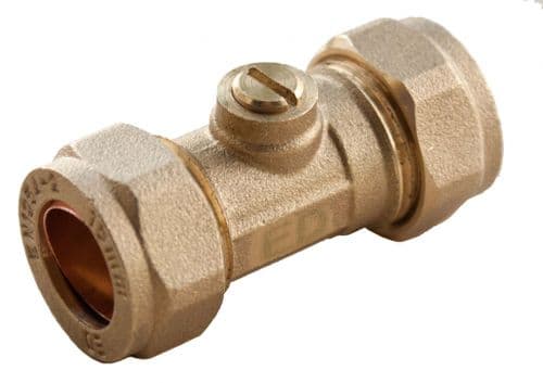 Oracstar Compression Isolating Valve - 15 x 15mm Slotted Brass