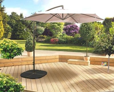 Pagoda 3m Over Hanging Parasol - Grey