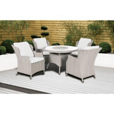 Pagoda - 4 Seat Chambery Beige Deuluxe Dining Set with Ice Bowl