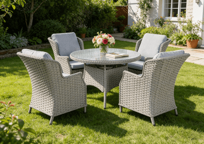 Pagoda - 4 Seat Chambery Deluxe Dining Set - Grey