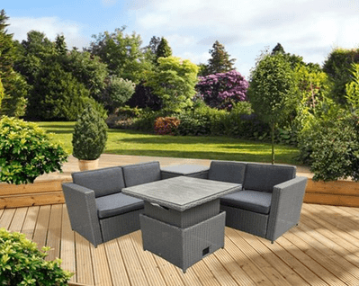 Pagoda - Sicily Rattan Storage Corner Set with Printed Glass