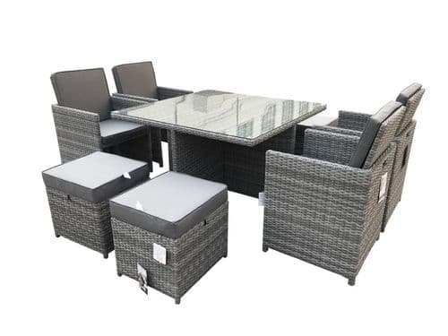 Pagoda Tuscany Deluxe 4 Seat Cube Furniture Set - 9 Piece