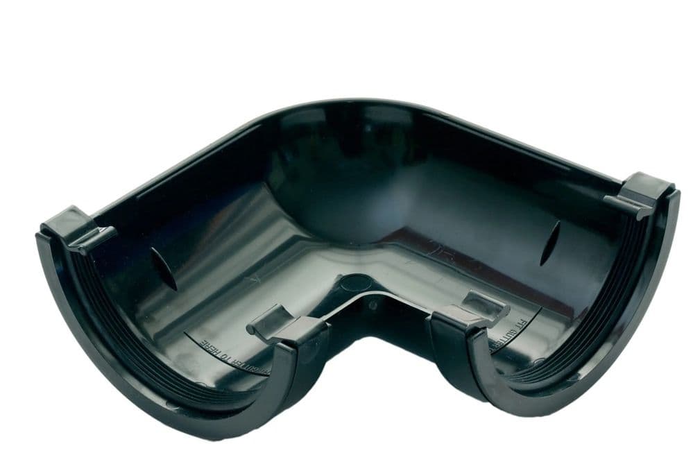 Pipelife - Mini Flow Gutter 90 Angle Black - 76mm