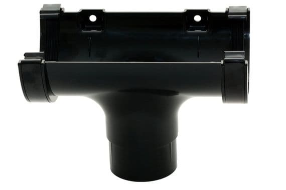 Pipelife - Mini Flow Gutter Run Outlet Black - 76mm