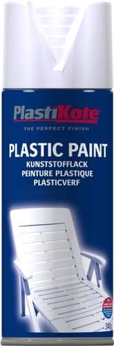 PlastiKote Plastic Spray Paint - 400ml White Gloss