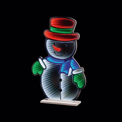Premier - Standing Snowman Infinity Mirror