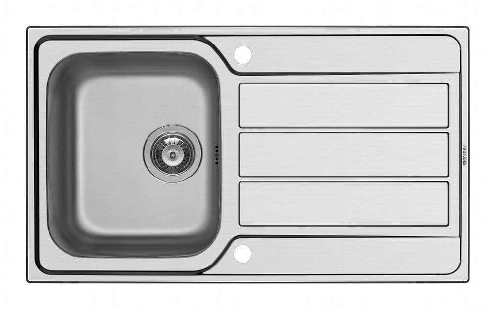 Pyramis - Athena Stainless Steel Single Bowl Inset Sink - 860 x 500mm