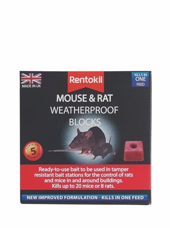 Rentokil Mouse & Rat Weatherproof Blocks - Pack 5