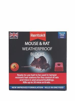 Rentokil Mouse & Rat Weatherproof Blocks - Pack 5